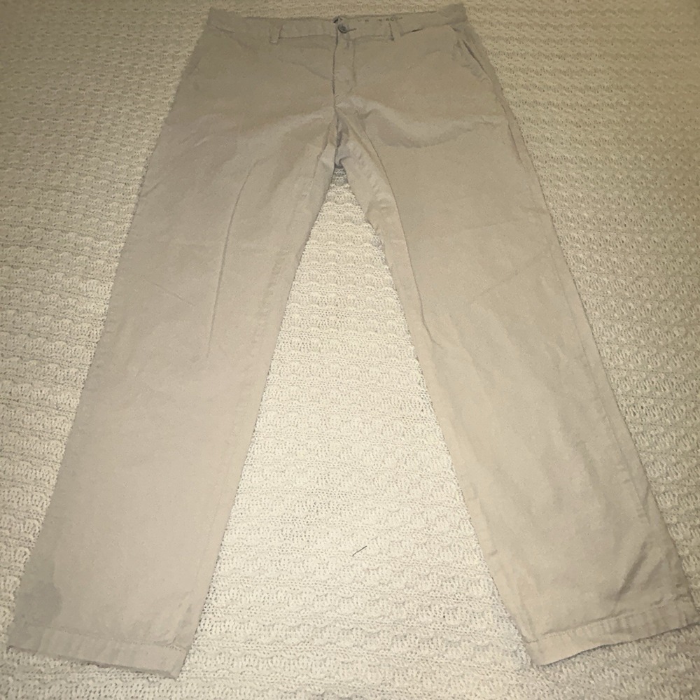 Linksoul Men's 36 X 32 Chino Boardwalker Golf Pants Cream White Thin Soft